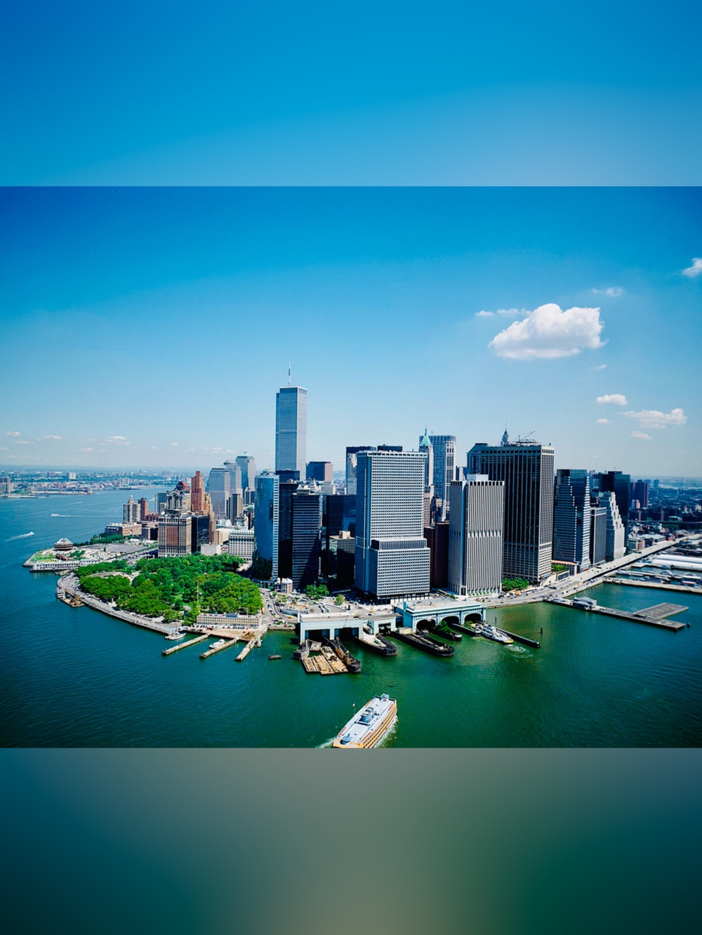 1997 Lower Manhattan World Trade Centers New York City 8x10 Photo Print #1
